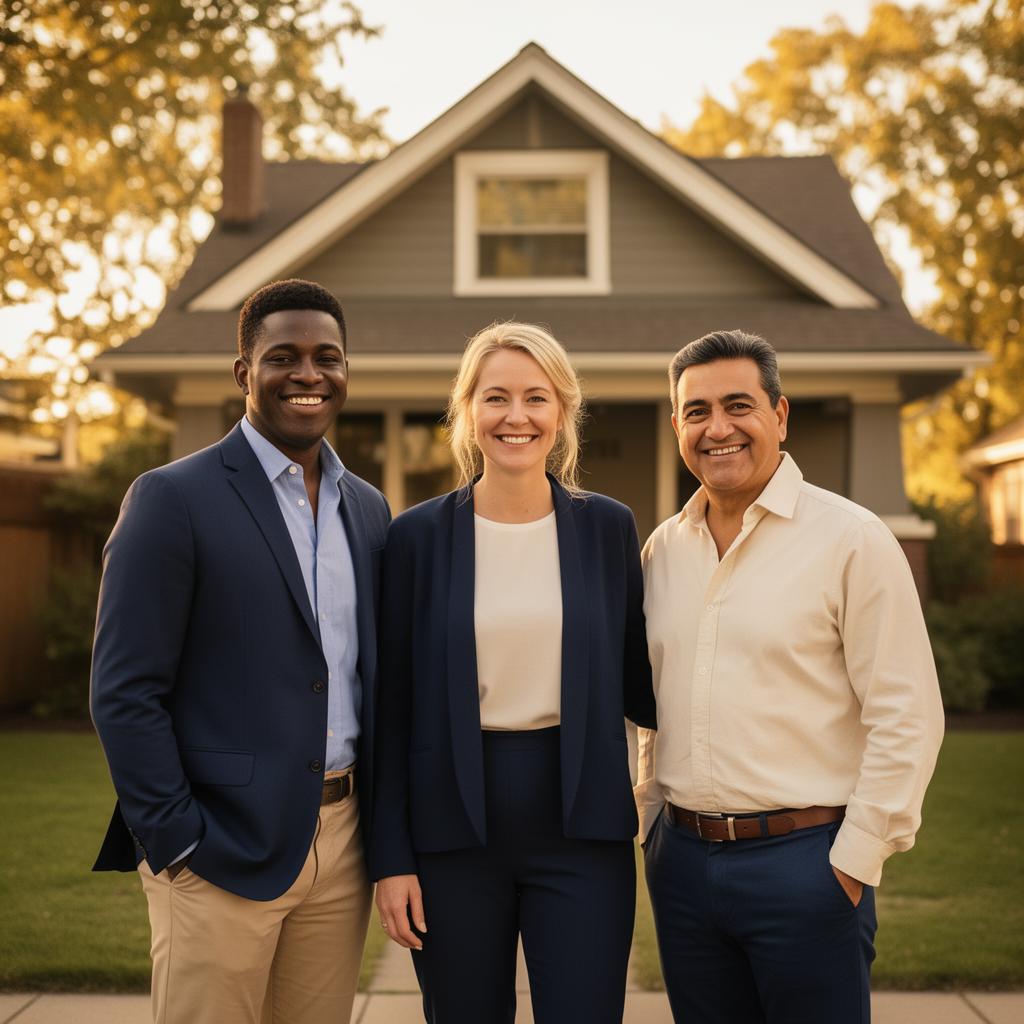 The Loyal Property Partners team in front of a Twin Cities home
